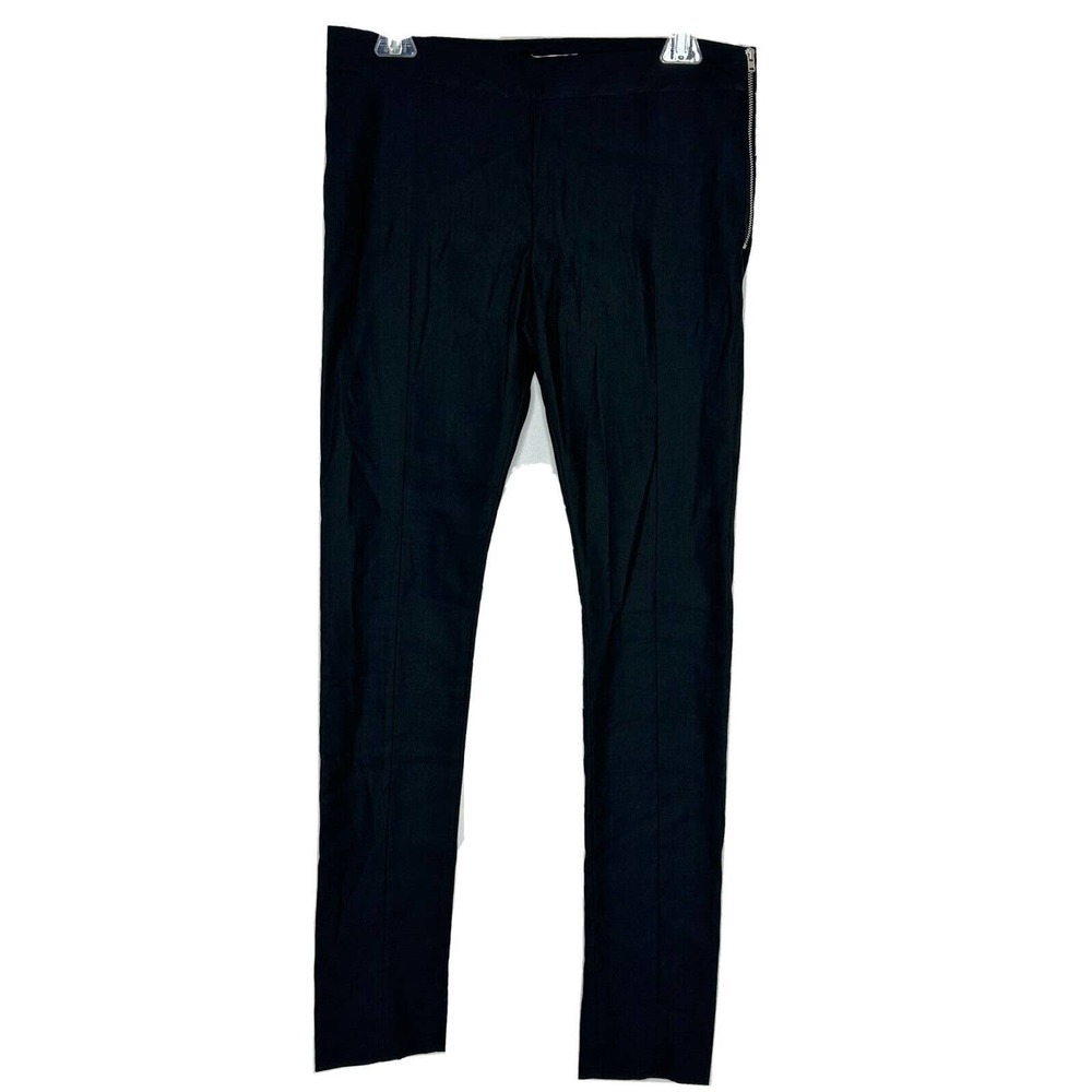 ACNE STUDIOS Linen Blend Black Stretch Twill Skinny Pants Trousers Sz 36